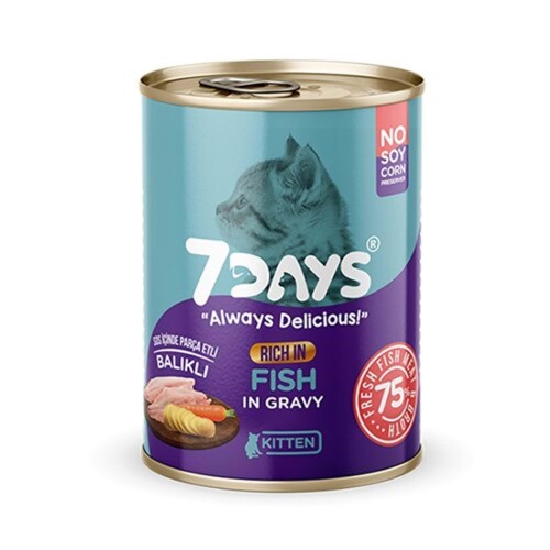 7 Days Balıklı Yavru Kedi Konserve Maması 415 Gr - 1