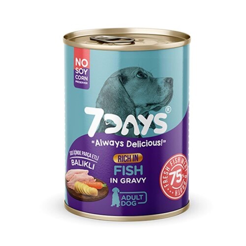 7 Days Balıklı Yetişkin Konserve Köpek Maması 415 Gr - 1