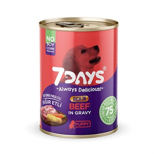 7 Days Biftekli Yavru Konserve Köpek Maması 415 Gr - 1