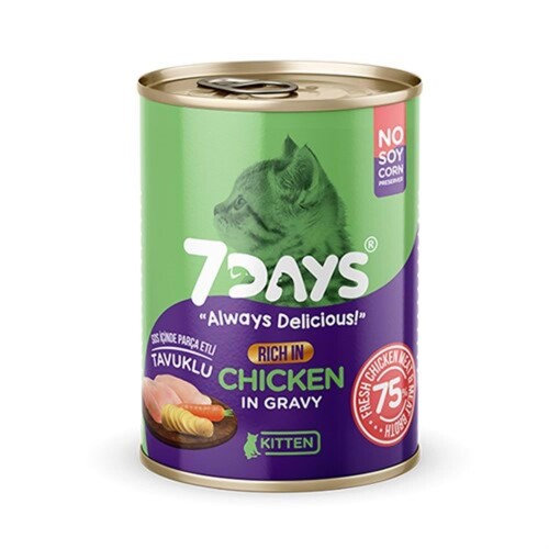 7 Days Tavuklu Yavru Kedi Konserve Maması 415 Gr - 1