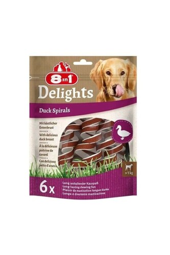 8in1 Delights Smart Spirals Ördekli Burgu Köpek Ödülü 6 Adet - 1