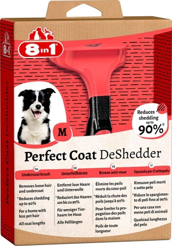 8in1 Perfect Coat DeShedder Furminator Orta Irk Köpek Tarağı Medium - 1