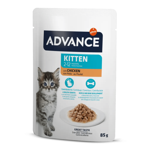 Advance Kitten Tavuklu Hindili Yavru Kedi Konserve Maması 85 Gr - 1