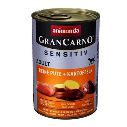 Animonda Gran Carno Sensitiv Hindili Patatesli Köpek Konservesi 400gr - 1