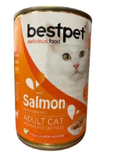 Bestpet Somonlu Konserve Yetişkin Kedi Maması 400Gr - 1