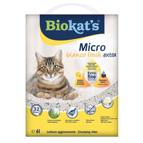 Biokats xMicro Bianco Fresh Extra, Topaklanan Kedi Kumu 6lt - 1