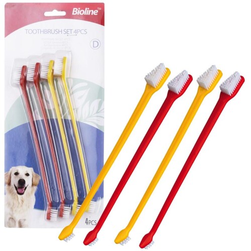 Bioline Köpek Diş Fırçası 4 lü Paket - 1