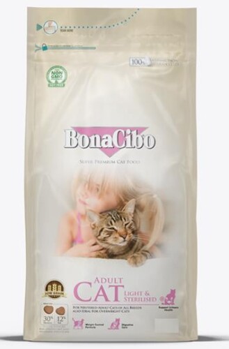 BonaCibo Adult Cat Light - Sterilised Kısırlaştırılmış Kediler için Yetişkin Kedi Maması 15 Kg - 1