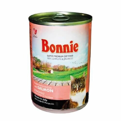 Bonnie Sos İçinde Parçacıklı Somonlu Yetişkin Kedi Konserve Maması 400 Gr - 1