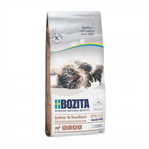 Bozita Indoor Sterilised Tahılsız Geyik Etli Kısırlaştırılmış Yetişkin Kedi Maması 2 KG - 1