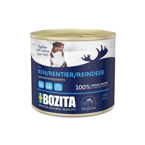 Bozita Natural Tahılsız Ren Geyiği Etli Konserve Yetişkin Köpek Maması 625 G - 1