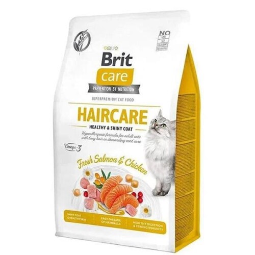 Brit Care Haircare Hypo_Allergenic Deri ve Tüy sağlığı için Tahılsız Yetişkin Kedi Maması 2 kg - 1