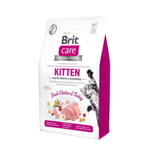 Brit Care Hypo Allergenic Sağlıklı Büyüme İçin Tavuklu Ve Hindili Tahılsız Yavru Kedi Maması 7 kg - 1