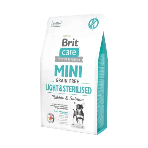 Brit Care Mini Light&Sterilised Kilolu Kısırlaştırılmış Köpekler İçin Tahılsız Hipoalerjenik Köpek Maması 2 Kg - 1