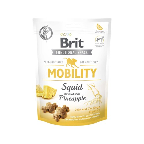 Brit Mobility Glütensiz Kemik Gelişimi İçin Ananas ve Kalamarlı Köpek Ödülü 150gr - 1