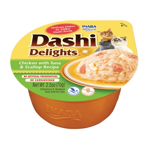  Ciao Dashi Delights Tavuk, Ton Balığı ve Deniz Tarağı Kedi Çorbası 70 Gr. - 1