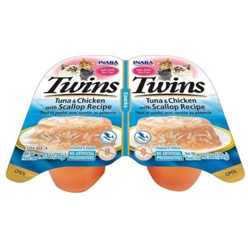 Ciao Twins Churu Ton Balıklı, Deniz Taraklı ve Tavuklu Kedi Ödül Jölesi 2* 35 Gr. - 1