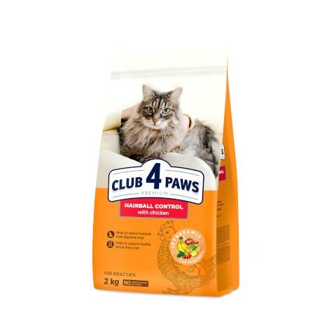 Club 4 Paws Premium Hairball Control Tavuklu Yetişkin Kedi Maması 2 Kg - 1