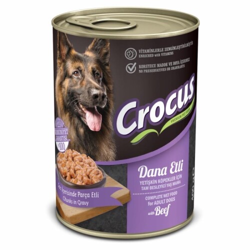 Crocus Yetişkin Köpek Dana Etli Yaş Mama 400g - 1