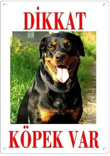 Dikkat Köpek Var Levhası Rottweiler - 1