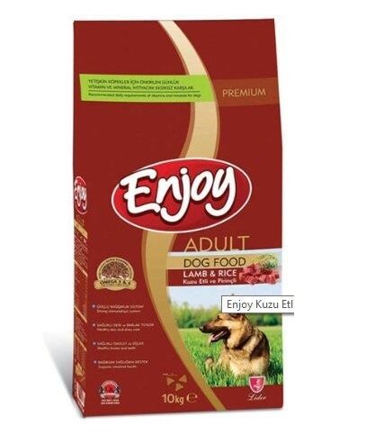 Enjoy Yetişkin Kuzu Etli Pirinçli Köpek Maması 10 Kg - 1