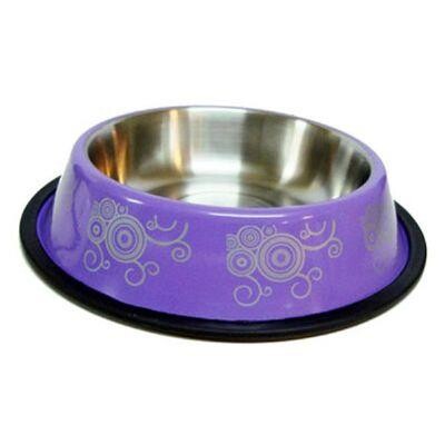 Euro Dog Desenli Kedi Ve Köpek Çelik Mama Kabı 16 Oz 15 Cm - 1