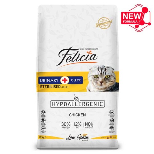 Felicia Düşük Tahıllı Tavuklu HypoAllergenic Kısırlaştırılmış Kedi Maması 12 kg - 1