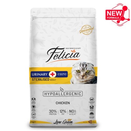 Felicia Düşük Tahıllı Tavuklu HypoAllergenic Kısırlaştırılmış Yetişkin Kedi Maması 2kg - 1