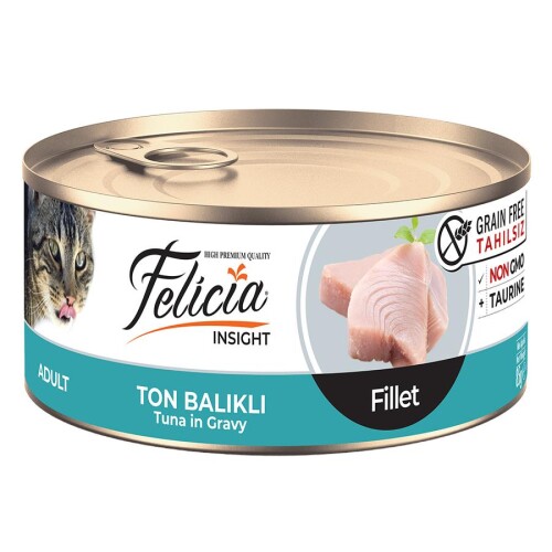 Felicia Tahılsız Parça Etli Ton Balıklı Yetişkin Kedi Konservesi 85 gr - 1