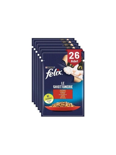 Felix Jöle İçinde Sığır Etli Yetişkin Kedi Konservesi 85gr X 26 Adet - 1