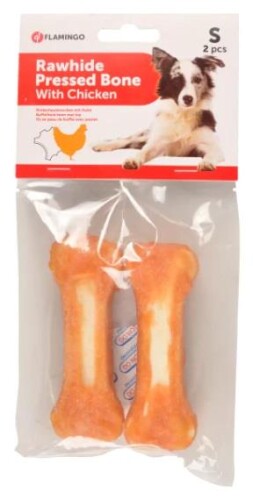 Flamingo Rhide Tavuk Eti Kaplı Dental Köpek Kemiği 2 li 10 Cm - 1