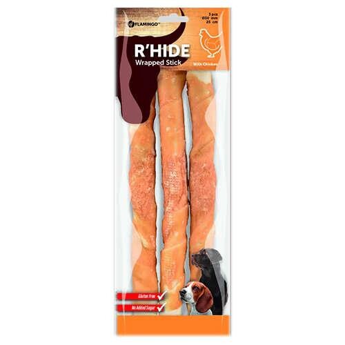 Flamingo Rhide Tavuk Eti Kaplı Dental Köpek Stick 25 cm 3 Adet - 1