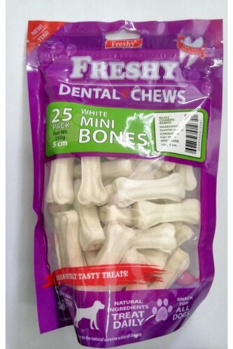 Freshy Dental Pres Köpek Kemirme Kemiği - 5 Cm - 25'li Paket - 1