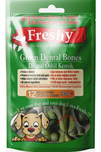 Freshy Dental Yeşil Kemik Köpek Ödülü 12li Paket - 1