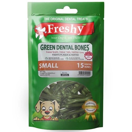 Freshy Dental Yeşil Kemik Köpek Ödülü 15'li Paket - 150 Gr. - 1