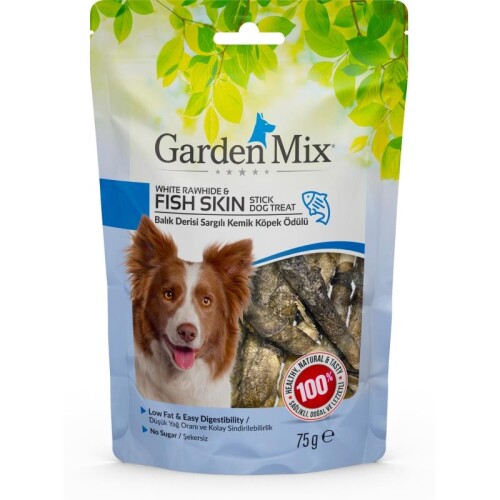 Garden Mix Balık Derisi Sargılı Kemik Köpek Ödülü 75 Gr - 1