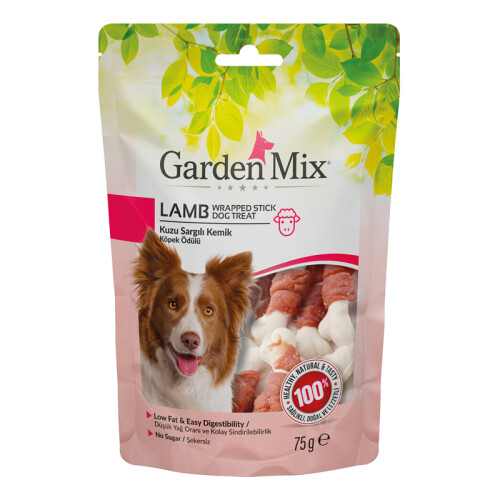 Garden Mıx Kuzu Sargılı Kemik Köpek Ödülü 75 Gr - 1