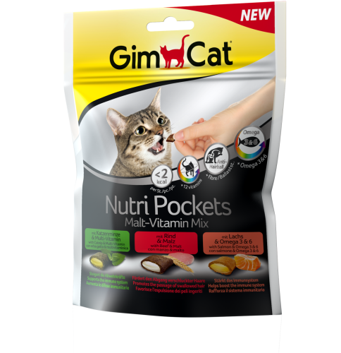 GimCat Nutripockets Kedi Ödülü Malt&Multivitamin 150Gr - 1