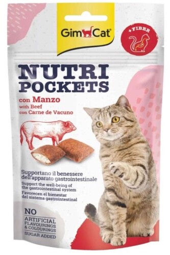 Gimcat Nutripockets Malt İçerikli Biftekli Kedi Ödülü 60 gr - 1