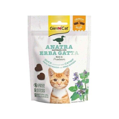 Gimcat Ördekli ve Catnipli Tahılsız Şekersiz Çıtır Kedi Ödül Maması 60gr - 1