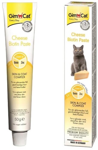 GimCat Sağlıklı Tüy Gelşimi İçin Cheese Biotin Paste 50gr - 1