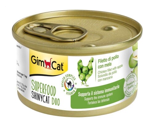 GimCat Shinycat SF Fileto Konserve Kedi Maması - Tavuklu Elmalı 70gr - 1