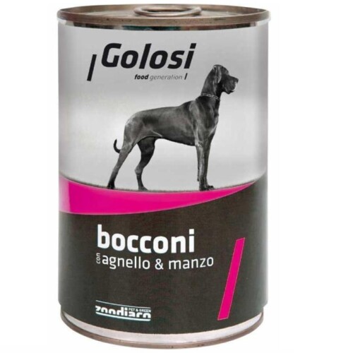 Golosi Bocconi Kuzu Etli Ve Sığır Etli Konserve Yetişkin Köpek Maması 400 G - 1