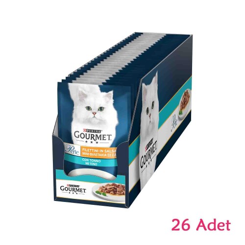 Gourmet Perle Izgara Ton Balıklı Yaş Kedi Maması 26 Adet*85 gr - 1