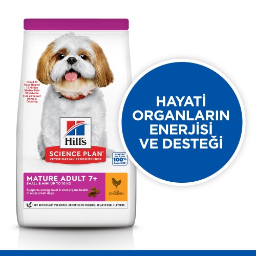 Hill's SCIENCE PLAN +7 Yaşlı Küçük ve Mini Irk Tavuklu Köpek Maması 1.5 kg - 6