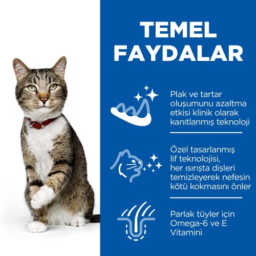 Hills Science Plan Ağız ve Diş Sağlığı için Tavuklu Yetişkin Kedi Maması 1.5 Kg - 3