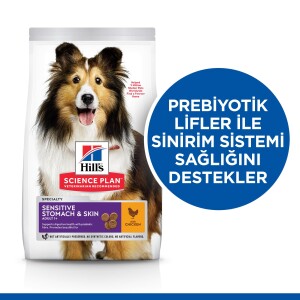 Hill's SCIENCE PLAN Hassas Deri & Mide Yetişkin Orta Irk Tavuklu Köpek Maması 14kg - 2