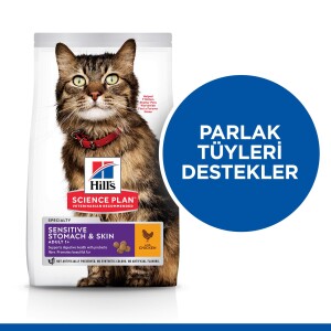 Hill's SCIENCE PLAN Hassas Mide & Deri Yetişkin Tavuklu Kedi Maması 1.5 kg - 3