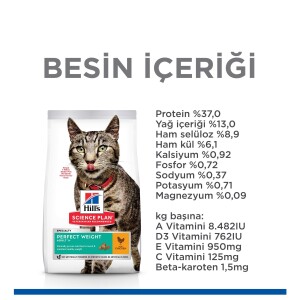 Hill's SCIENCE PLAN İdeal Kilo Yetişkin Tavuklu Kedi Maması 2.5 kg - 4