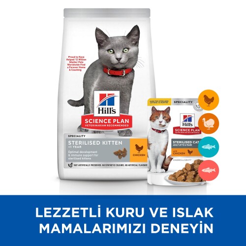 Hill's SCIENCE PLAN Kısırlaştırılmış Tavuklu Yavru Kedi Maması 3 kg - 6